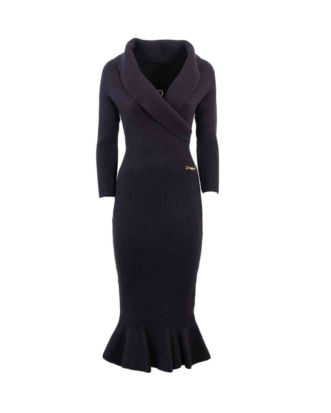 shop ELISABETTA FRANCHI Saldi Abito: Elisabetta Franchi abito in maglia con gonna godet.
Abito longuette in maglia punto pannocchia con maniche a 3/4 e scollo a madonna incrociato. 
Il punto vita è enfatizzato da un fascione con accessorio in metallo dorato che sovrasta la gonna godet.
Zip invisibile sul fianco.
Accessorio in metallo dorato.
Composizione: 46% Viscosa 31% Poliammide 23% Poliestere.
Fabbricato in Italia.. AM04Q36E2-110 number 8181298